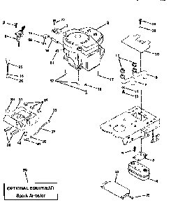 Engine Diagram and Parts List for HD19H42A  Weed Eater Lawn Tractor